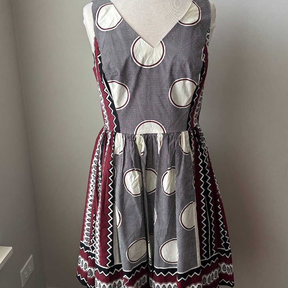 Maeve Anthropologie Moonsong Fit & Flare Geometric Dress Size 8